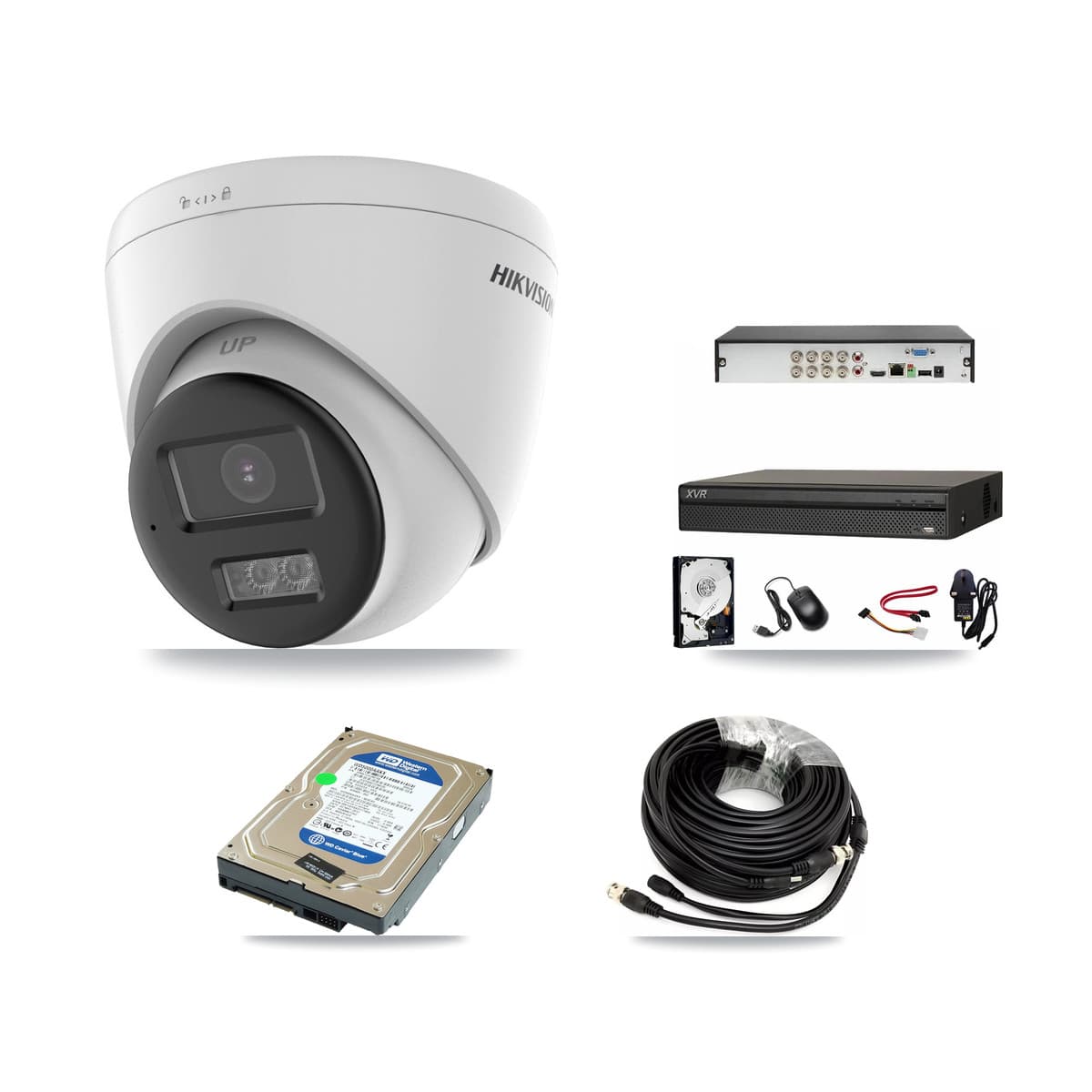 Hikvision & Dahua 8-Channel 5MP CCTV Kit — 1 DS-2CE78K0T-LTS Turret Camera + 500GB Recording (XVR-3108AD-4K Recorder) - Image 1