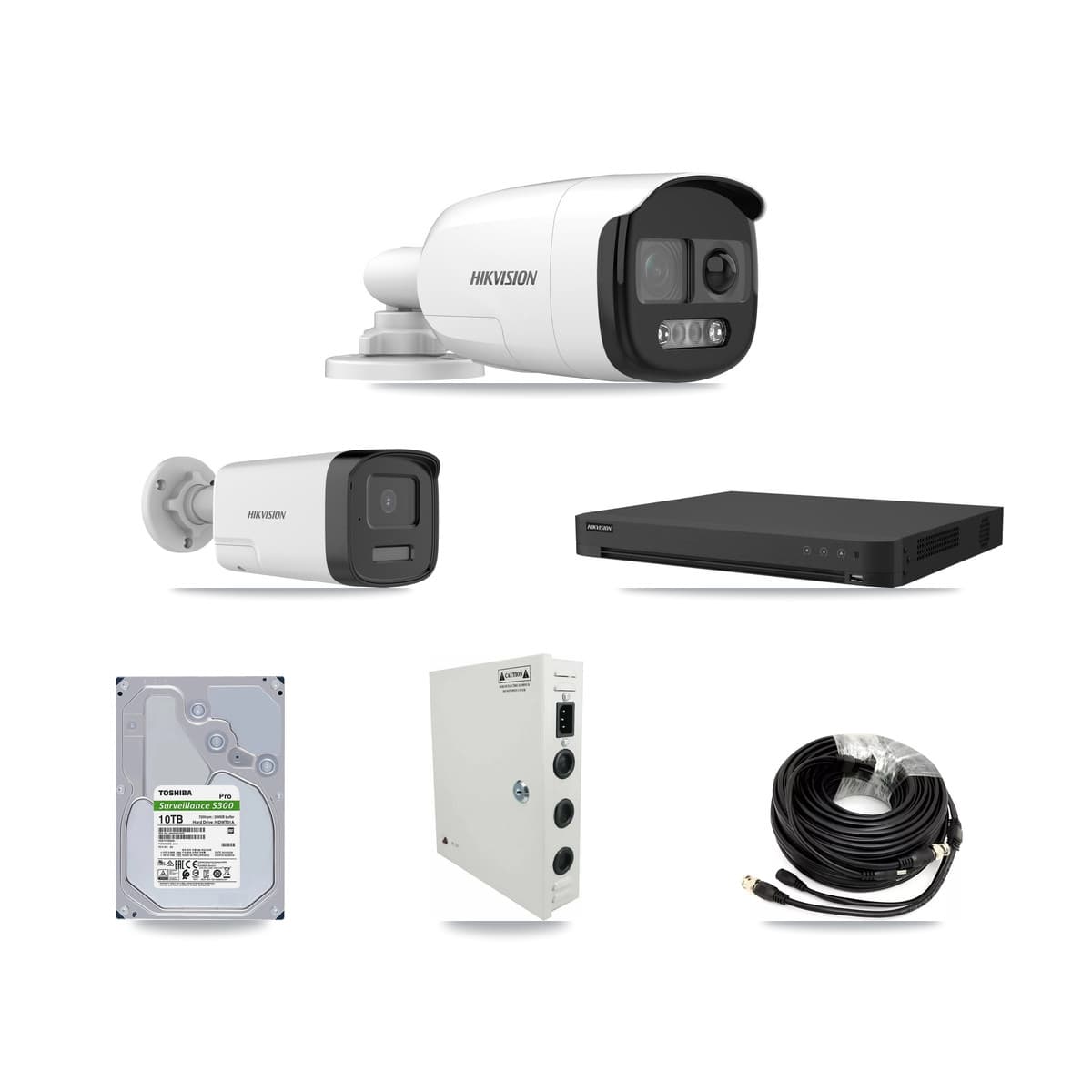 Hikvision 16-Channel 5MP CCTV Kit — 11 DS-2CE12KF3T + 5 DS-2CE17K0T Bullet Cameras + 2× 10TB Recording