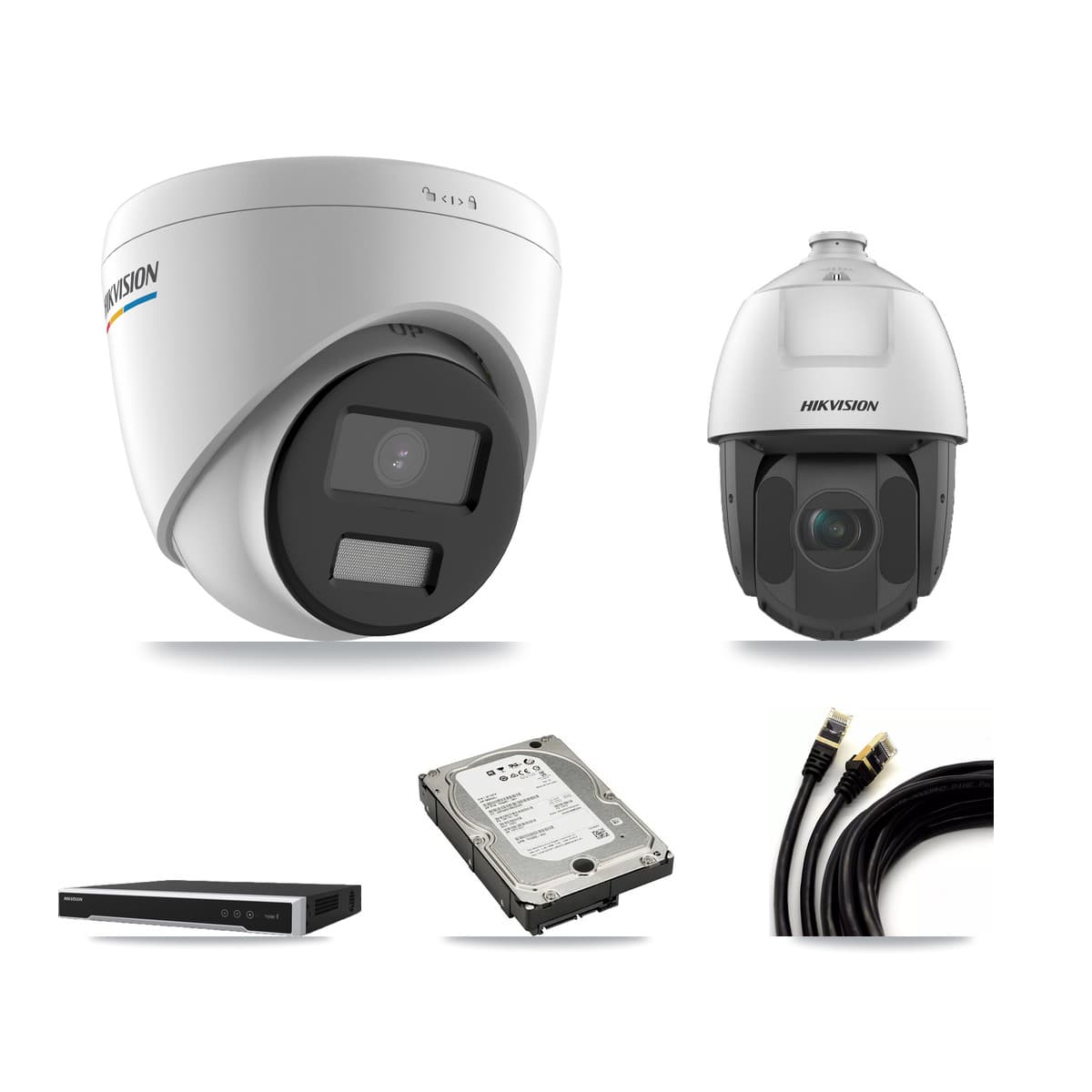 Hikvision 16-Channel 2MP CCTV Kit — 7 Turret + 1 PTZ Cameras + 5TB Recording