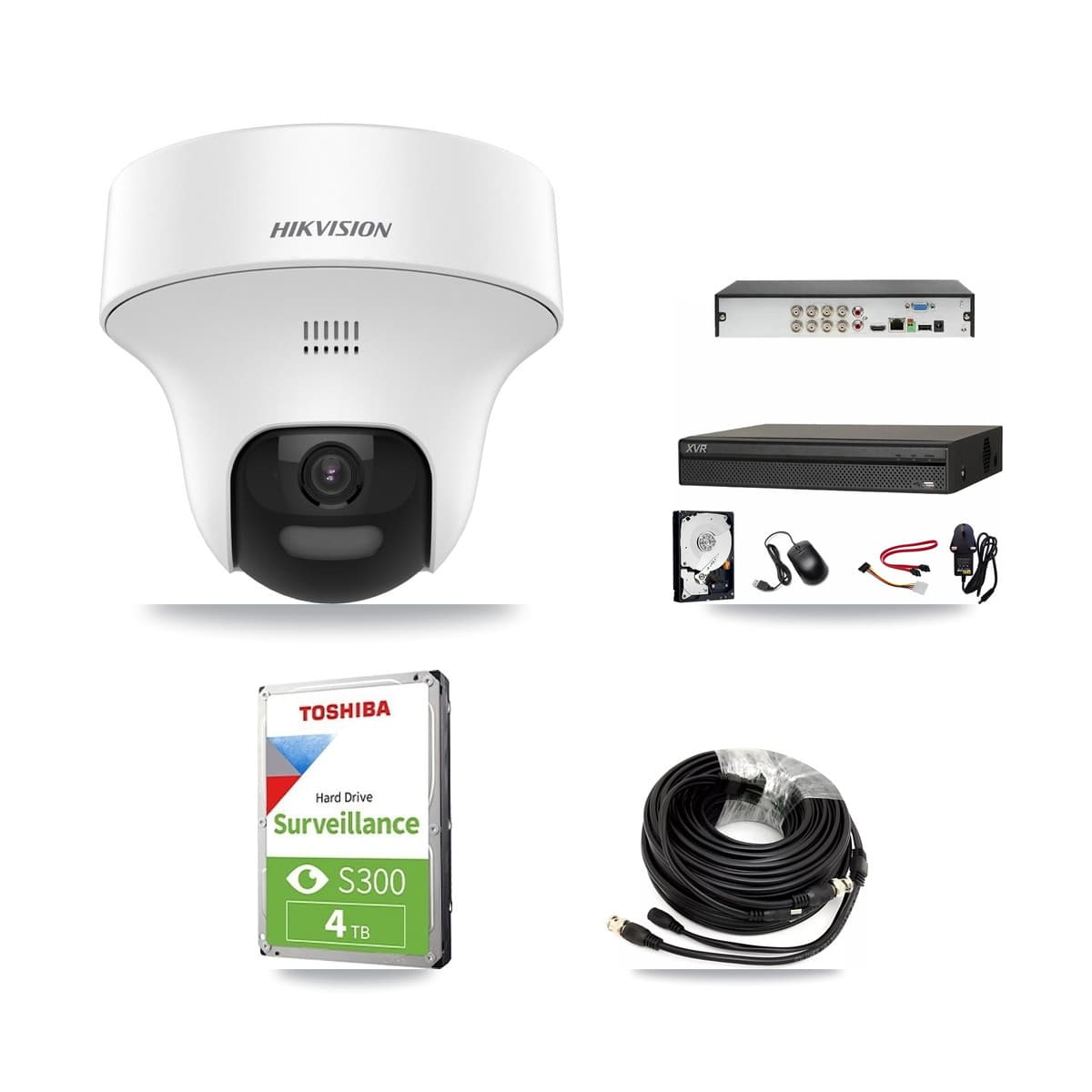 Hikvision & Dahua 8-Channel 5MP CCTV Kit — 3 DS-2CE70K0T Turret Cameras + 4TB Recording (XVR-3108AD Recorder) - Image 1