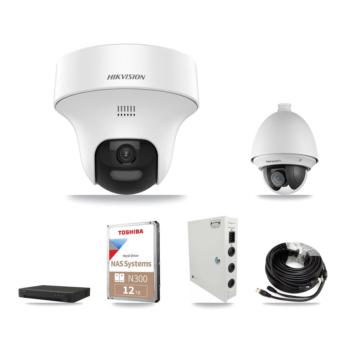 Hikvision 16-Channel 2MP – 5MP CCTV Kit — 3 DS-2AE4225T 2MP PTZ + 8 DS-2CE70K0T 5MP Turret Cameras + 12TB Recording (IDS-7216HQHI Recorder) - Image 1