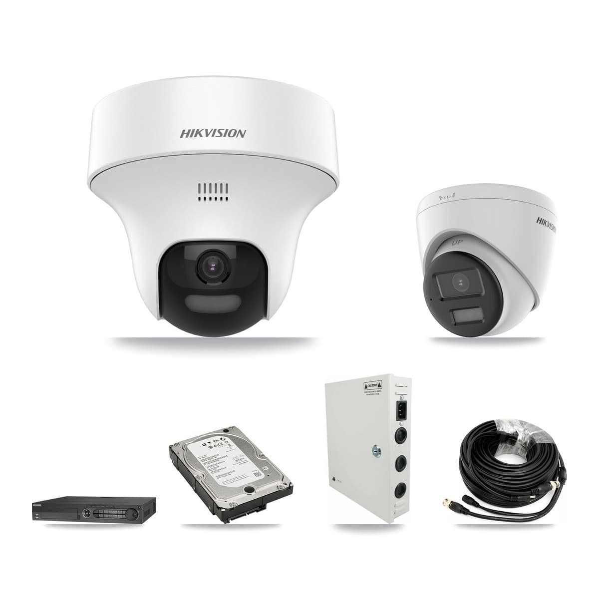 Hikvision 32-Channel 5MP CCTV Kit — 8 DS-2CE70K0T + 3 DS-2CE78K0T Turret Cameras + 3× 5TB Recording (DS-7332HQHI Recorder) - Image 1