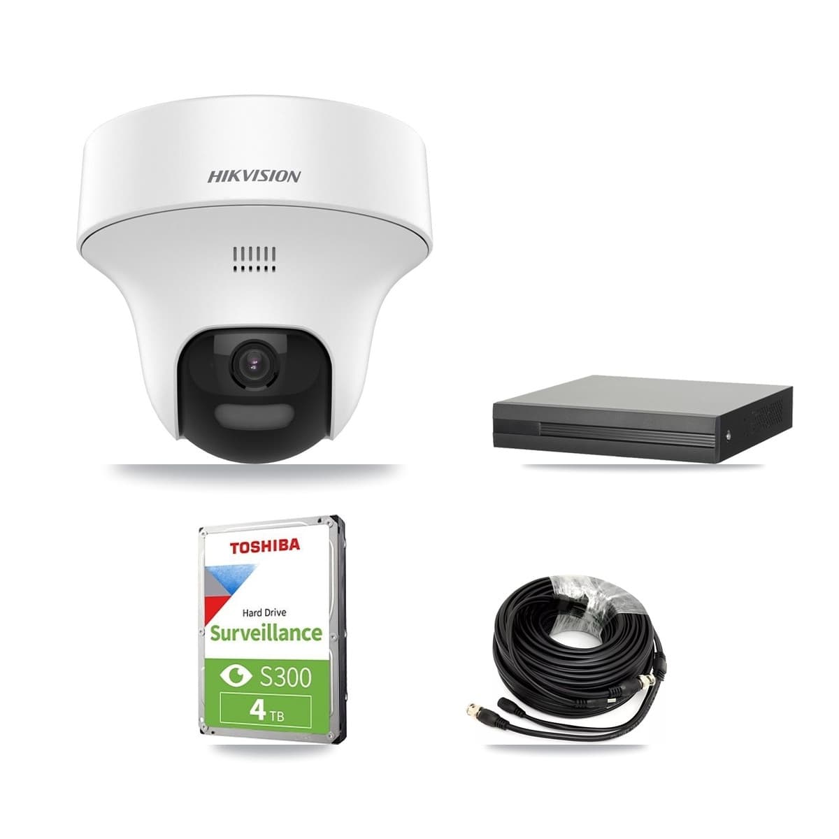 Hikvision 16-Channel 5MP CCTV Kit — 3 DS-2CE70K0T Turret Cameras + 4TB Recording (XVR-3116HS Recorder) - Image 1