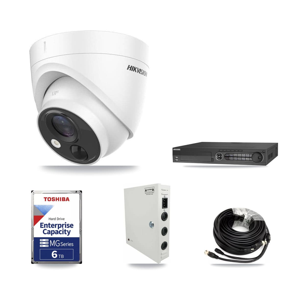 Hikvision 32-Channel 5MP CCTV Kit — 14 DS-2CE71H0T Turret Cameras + 3× 6TB Recording (DS-7332HQHI Recorder)