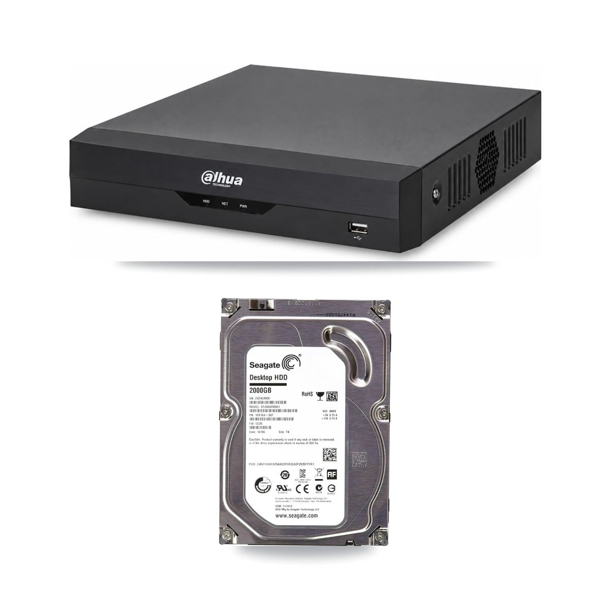 Dahua 4-channel DVR recorder with 2TB hard drive