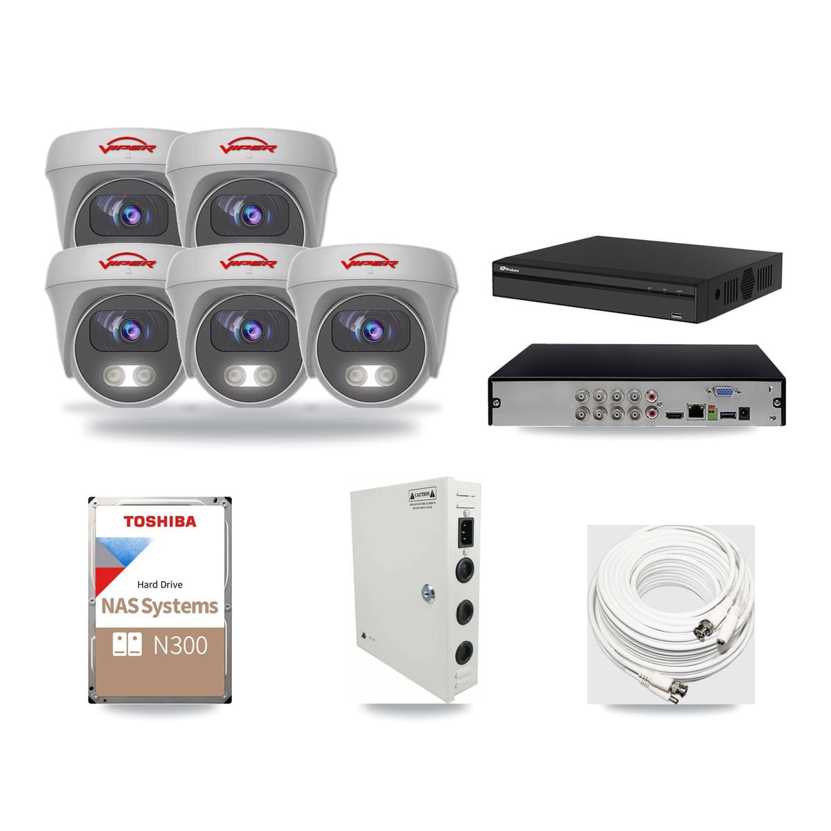 Viper & Prolux 8-Channel 5MP CCTV Kit — 5 Cameras + 18TB Recording - Image 1