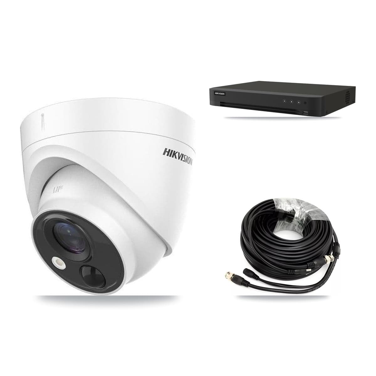 Hikvision 16-Channel 5MP CCTV Kit — 2 DS-2CE71H0T Turret Cameras + 3TB Recording (IDS-7216HQHI Recorder) - Image 1