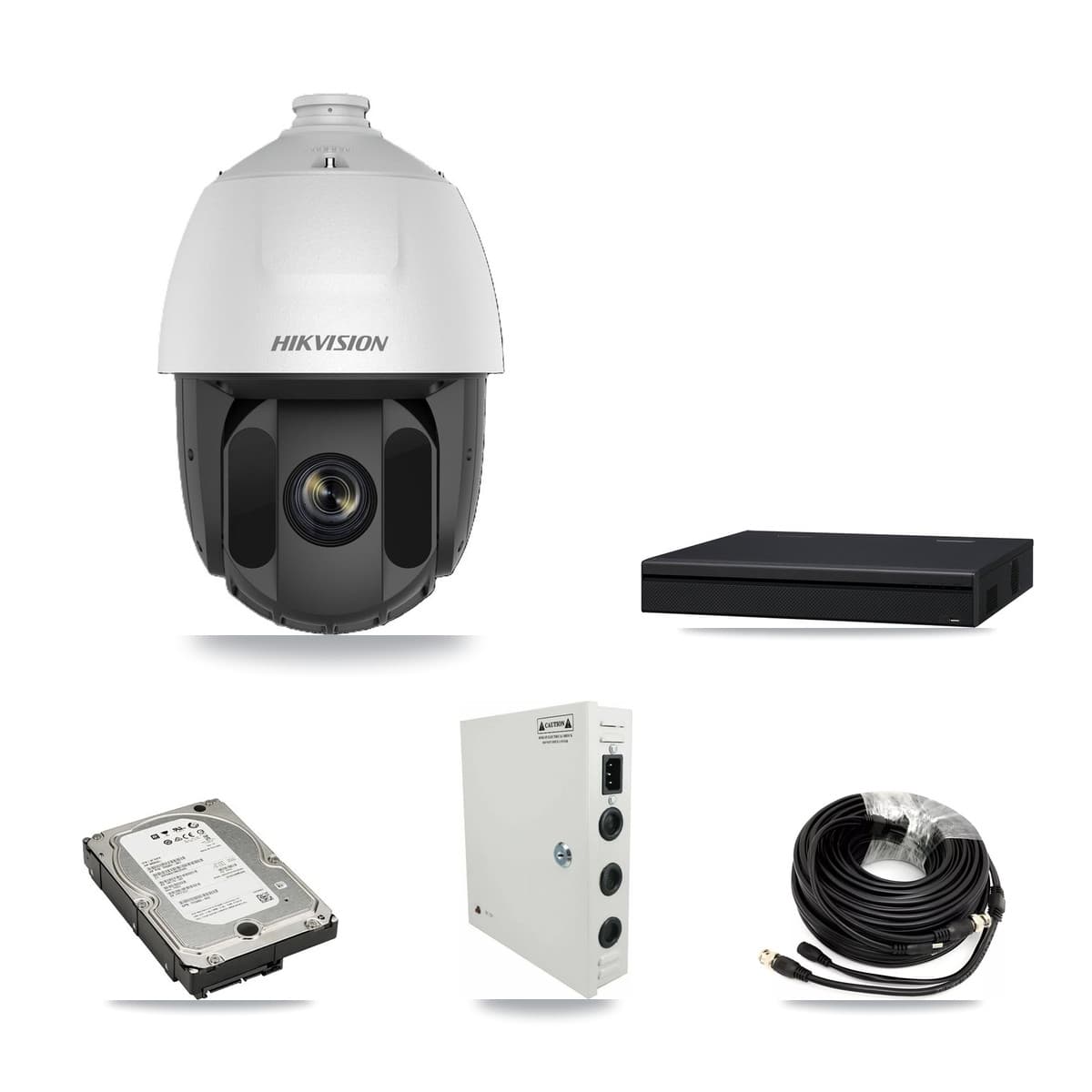 Hikvision 8-Channel 2MP CCTV Kit — 8 DS-2AE5225TI PTZ Cameras + 5TB Recording (XVR-3108AD Recorder) - Image 1