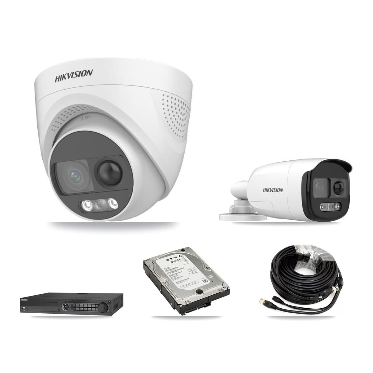 Hikvision 32-Channel 5MP CCTV Kit — 1 DS-2CE12KF3T Bullet + 3 DS-2CE72KF3T Turret Cameras + 5TB Recording (DS-7332HQHI Recorder) - Image 1