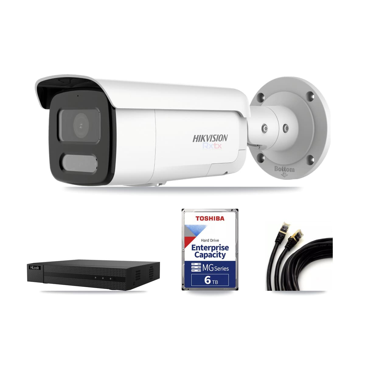 Hikvision & HiLook 8-Channel 4MP – 4K CCTV Kit — 1 4MP + 2 4K Bullet Cameras + 6TB Recording - Image 1