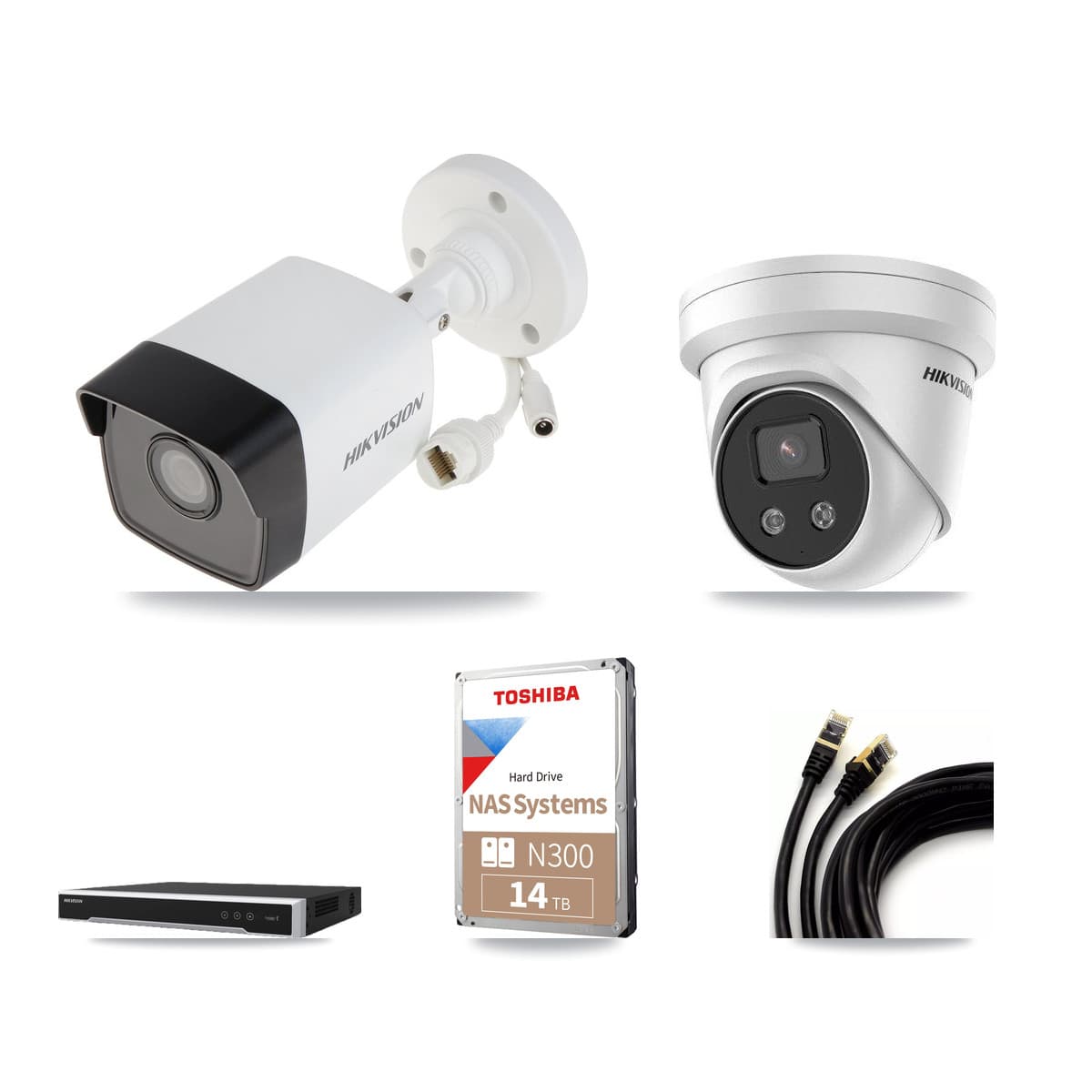 Hikvision 16-Channel 5MP CCTV Kit — 6 Bullet + 6 Turret Cameras + 14TB Recording
