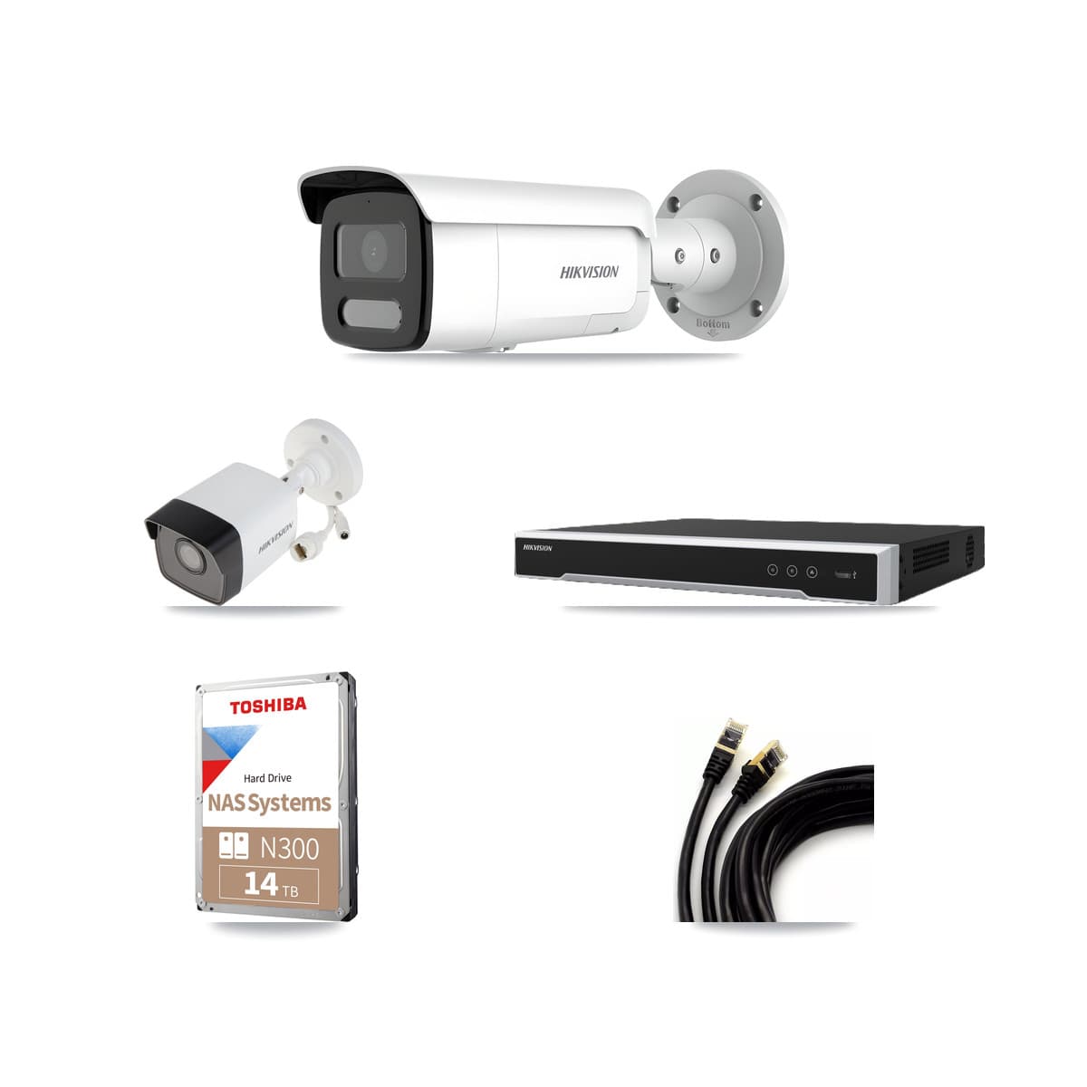 Hikvision 16-Channel 4MP – 5MP CCTV Kit — 4 5MP + 8 4MP Bullet Cameras + 14TB Recording