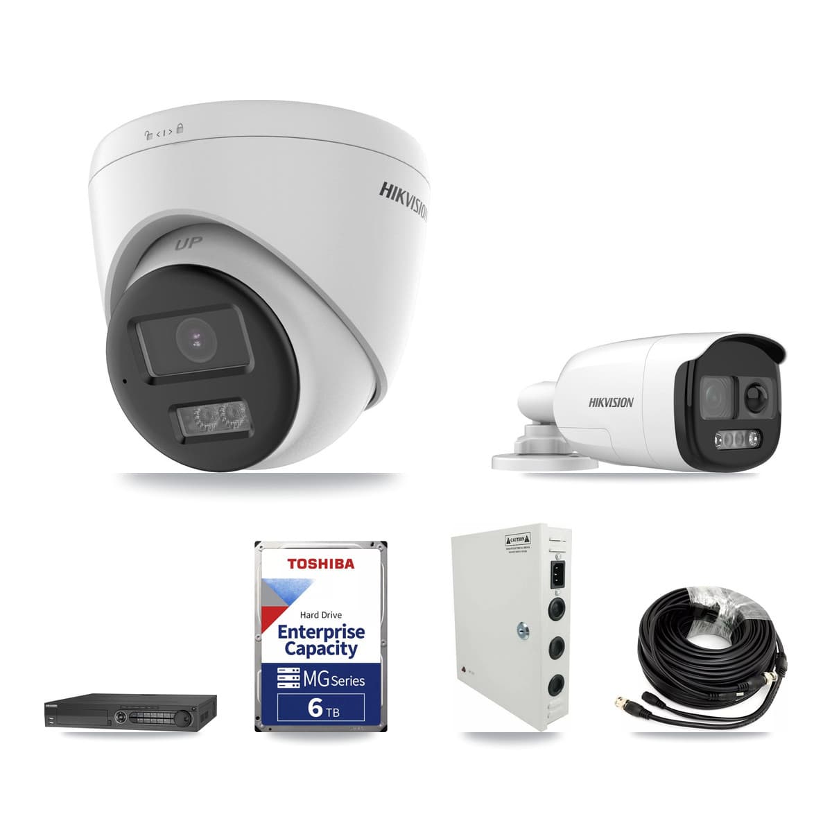 Hikvision 32-Channel 5MP CCTV Kit — 3 Bullet + 6 Turret Cameras + 2× 6TB Recording - Image 1