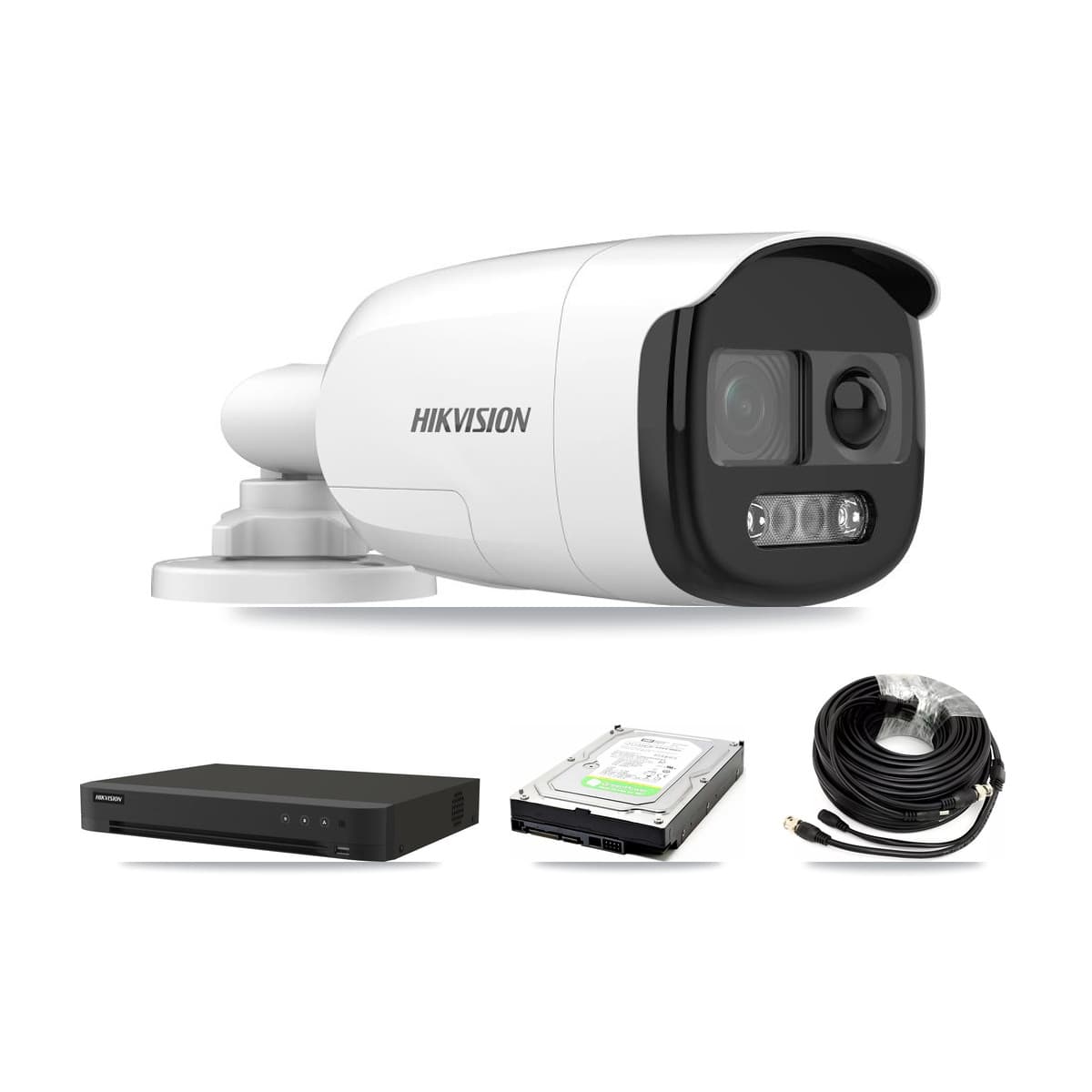 Hikvision 16-Channel 5MP CCTV Kit — 1 DS-2CE12KF3T Bullet Camera + 1TB Recording (IDS-7216HQHI Recorder) - Image 1