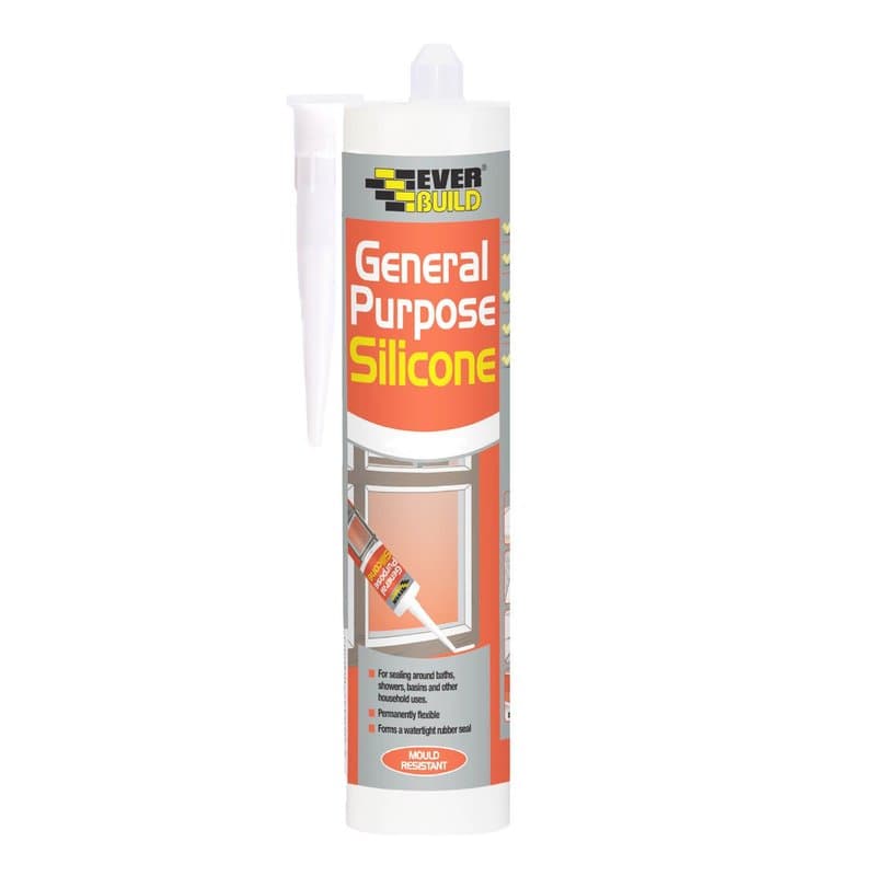 Everbuild General Purpose Silicone Sealant Black 280ml - Image 1
