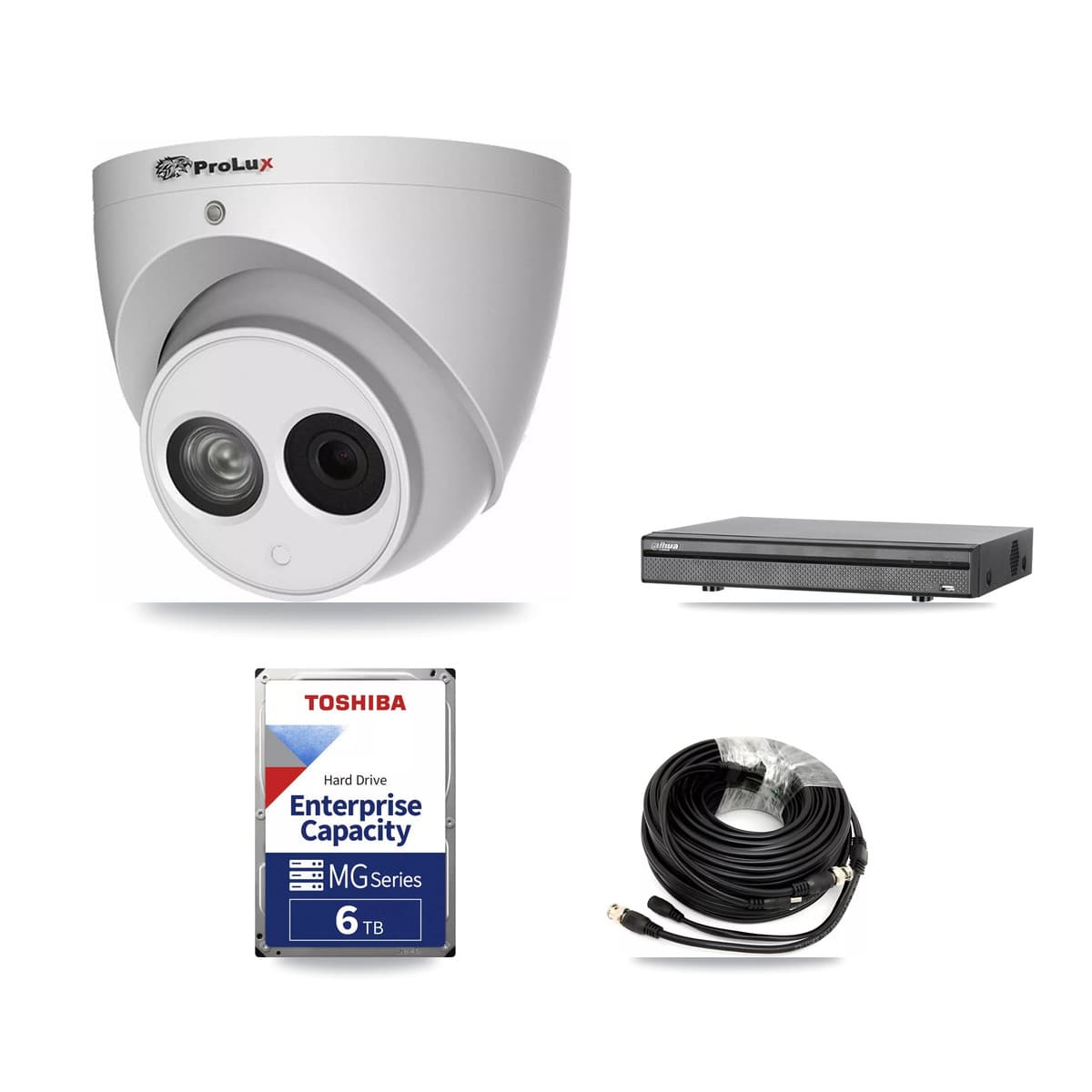 Prolux & Dahua 8-Channel 4MP CCTV Kit — 5 Turret Cameras + 6TB Recording (DH-XVR5108H Recorder) - Image 1