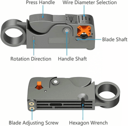 Professional Coaxial Cable Stripper: Multi-Cable RG6/RG58/RG59 Rotary Cutter Tool