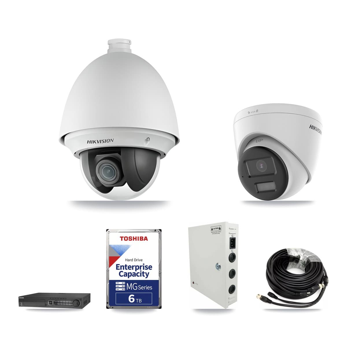Hikvision 32-Channel 2MP – 4K CCTV Kit — 23 DS-2AE4225T 2MP PTZ + 1 DS-2CE78U0T 4K Turret Cameras + 3× 6TB Recording
