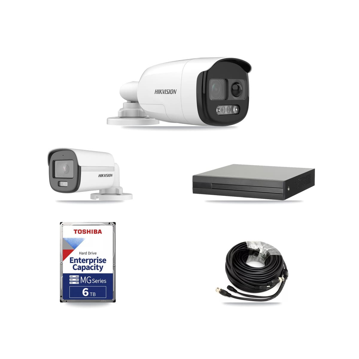 Hikvision 8-Channel 5MP CCTV Kit — 1 DS-2CE12KF0T + 4 DS-2CE12KF3T Bullet Cameras + 6TB Recording (XVR-3108HS Recorder) - Image 1