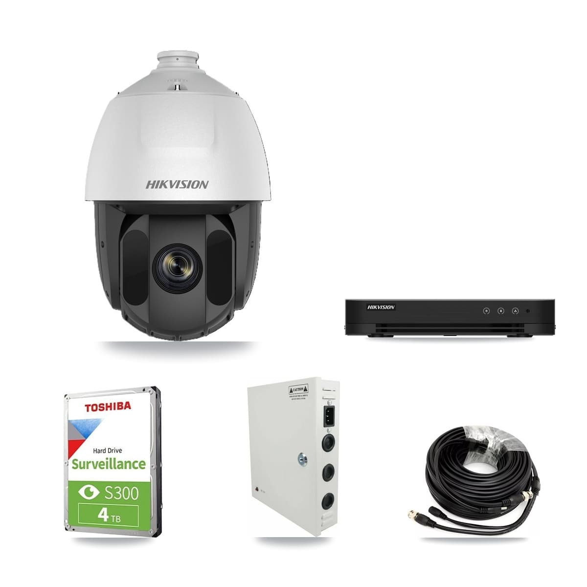 Hikvision 8-Channel 2MP CCTV Kit — 8 DS-2AE5225TI PTZ Cameras + 4TB Recording - Image 1