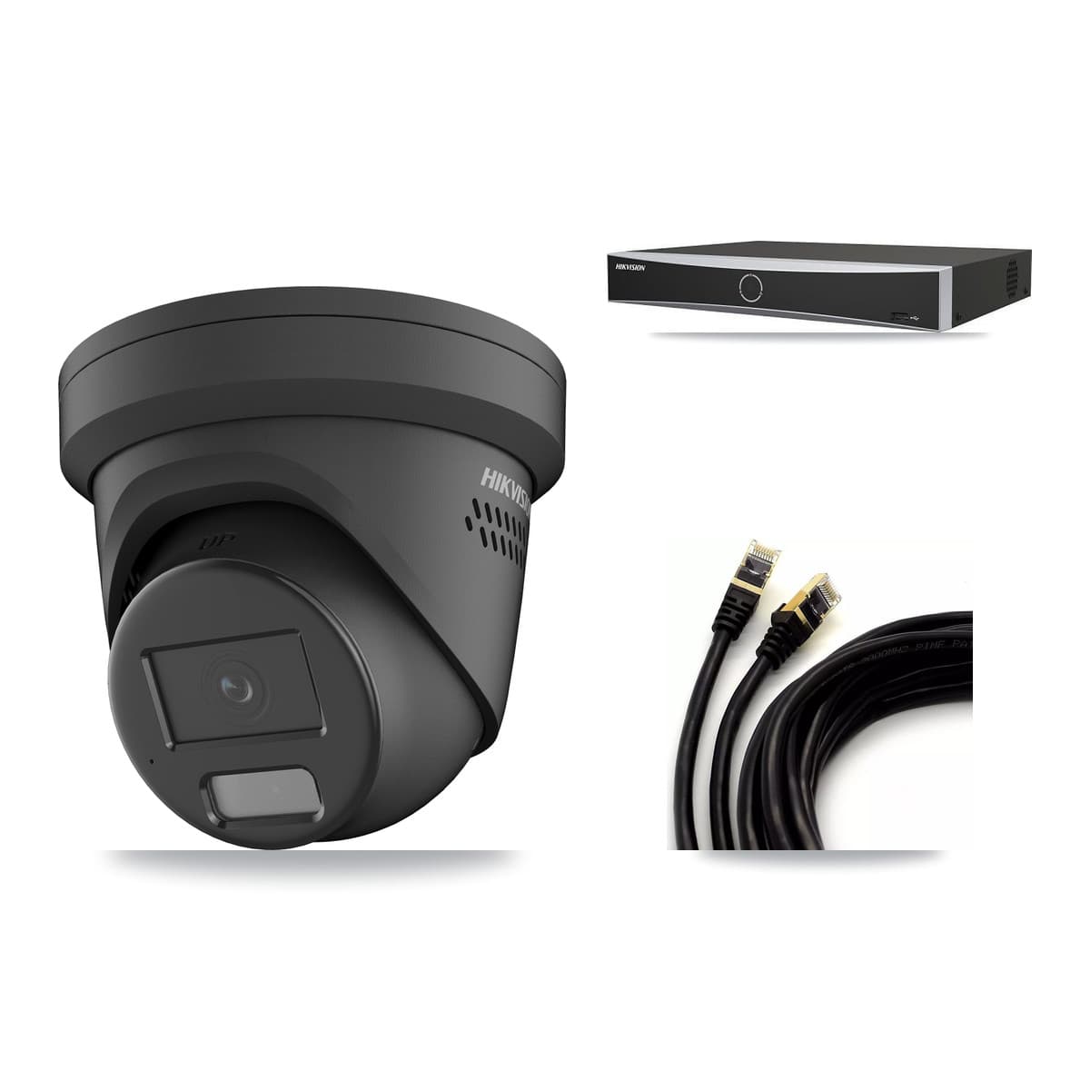 Hikvision 4-Channel 4MP CCTV Kit — 2 Black Turret Cameras + 3TB Recording