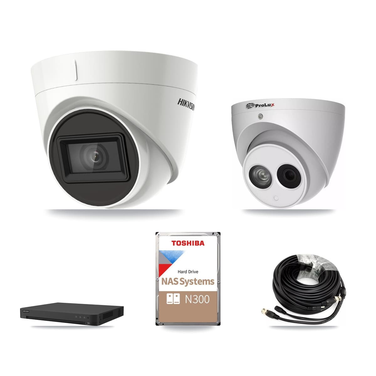 Hikvision & Prolux 16-Channel 4MP – 4K CCTV Kit — 6 DS-2CE78U1T 4K + 1 PXC-612C4W-A 4MP Turret Cameras + 18TB Recording - Image 1