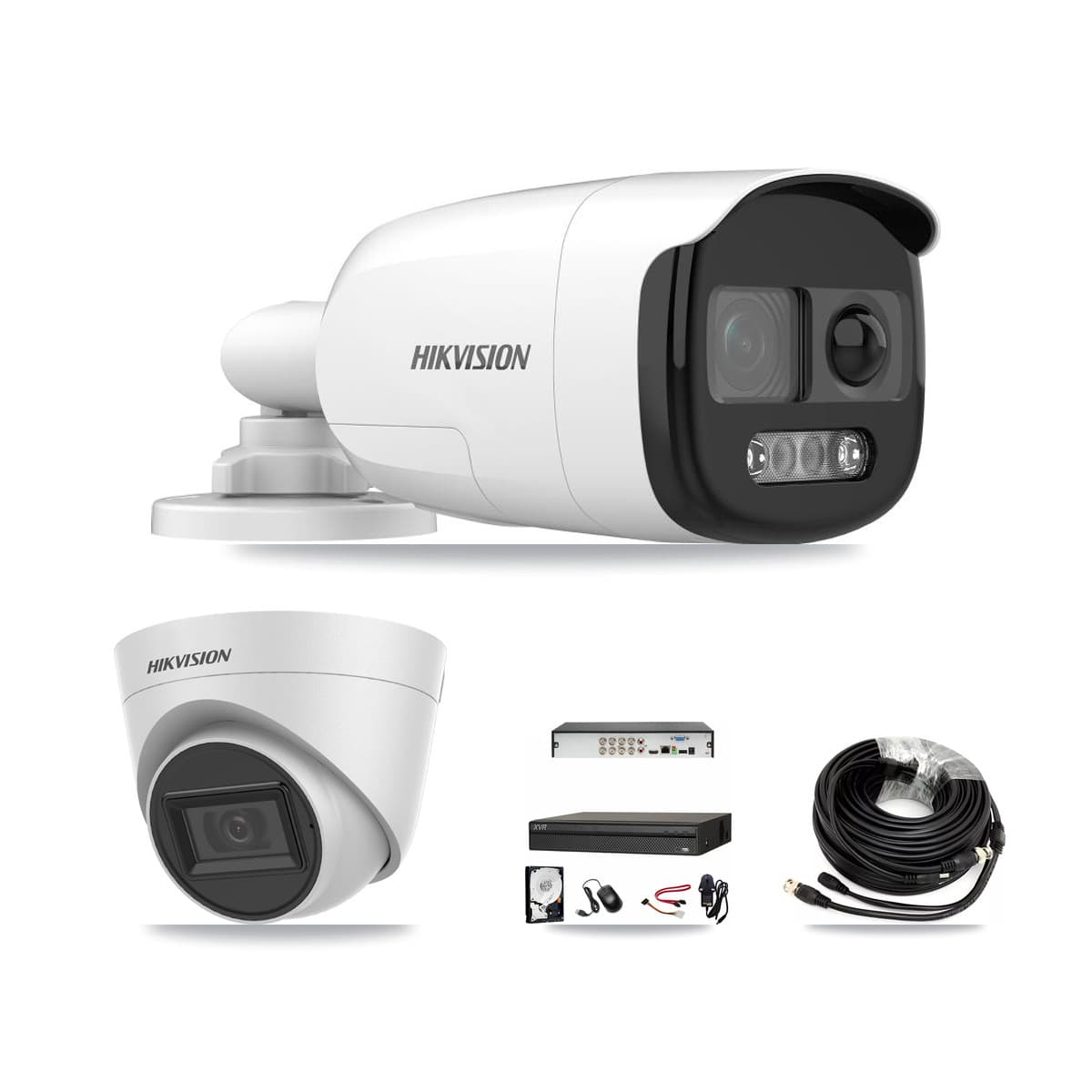 Hikvision & Dahua 8-Channel 5MP CCTV Kit — 4 Bullet + 2 White Turret Cameras + 8TB Recording - Image 1