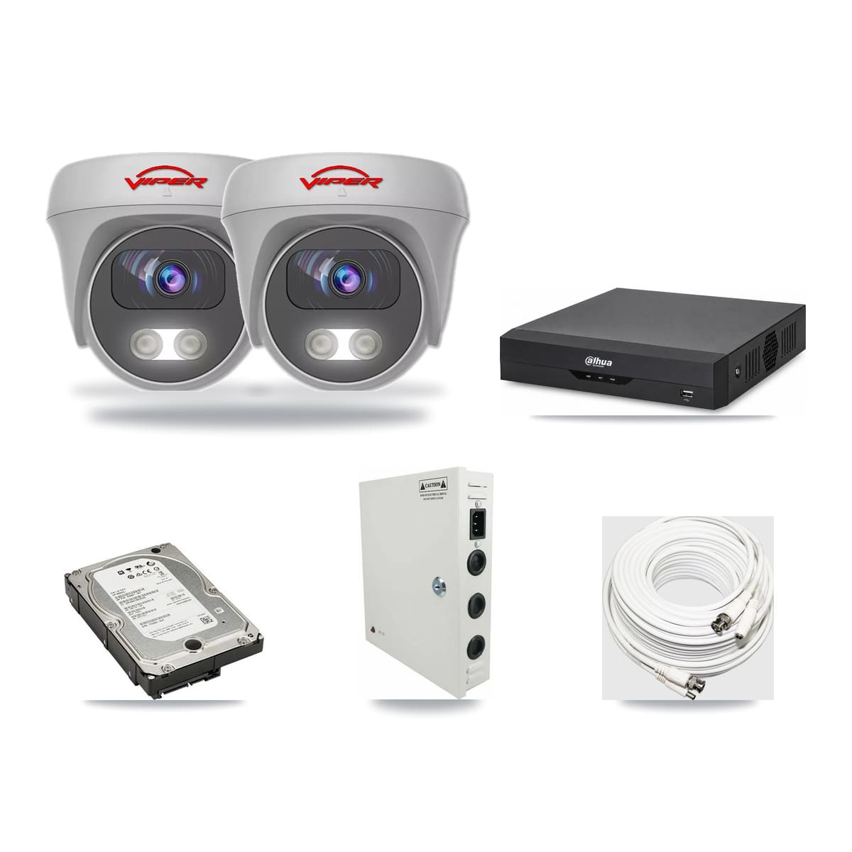 Dahua 4-channel CCTV kit: 2 cameras (2× 5MP Camera), 5TB hard drive