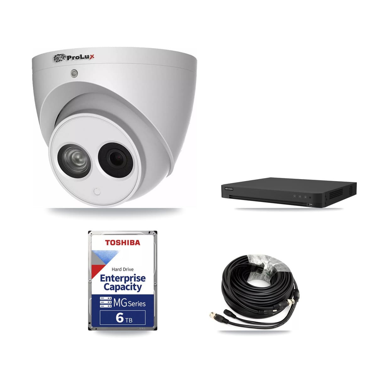 Prolux & Hikvision 16-Channel 4MP CCTV Kit — 5 Turret Cameras + 6TB Recording (IDS-7216HUHI Recorder) - Image 1