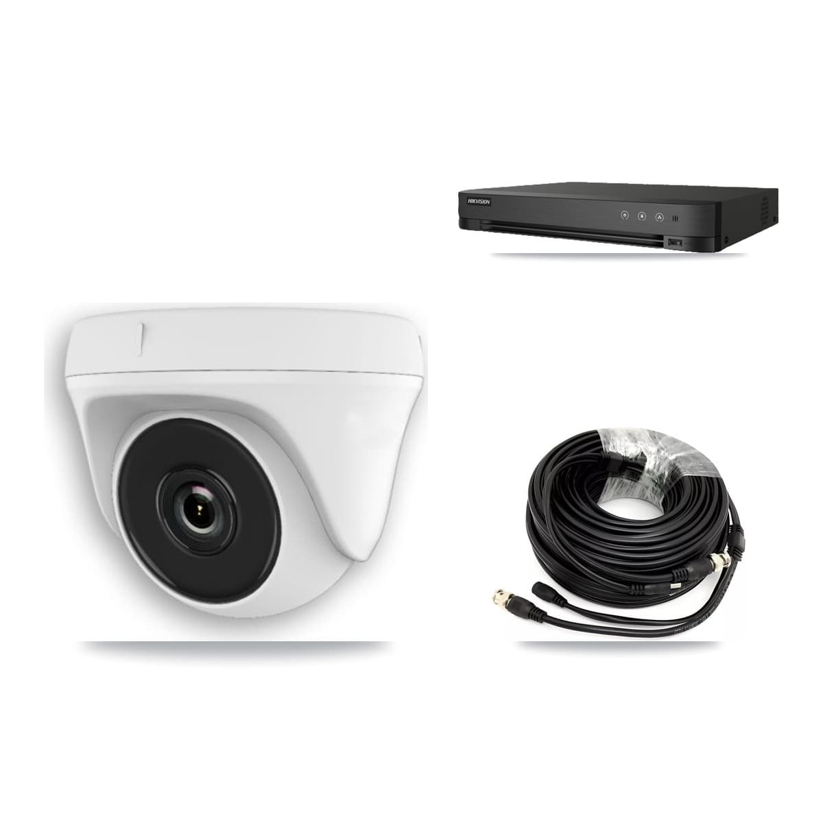 Hikvision 8-Channel 2MP CCTV Kit — 8 White Dome Cameras + 8TB Recording (IDS-7208HQHI Recorder)