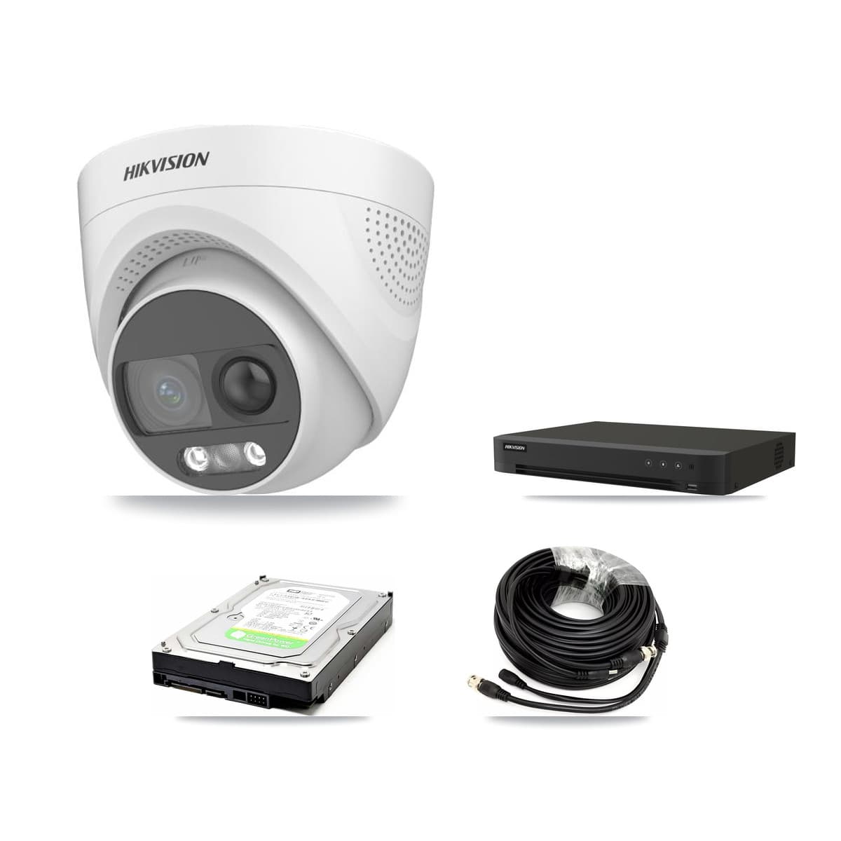 Hikvision 16-Channel 5MP CCTV Kit — 1 DS-2CE72KF3T Turret Camera + 1TB Recording (IDS-7216HQHI Recorder) - Image 1