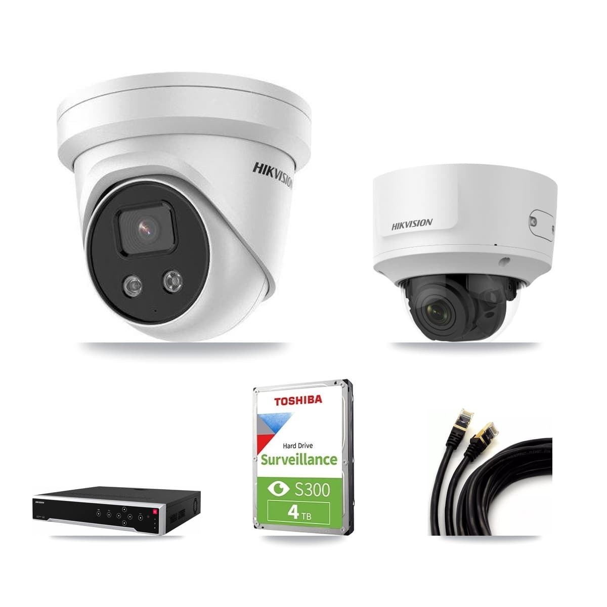 Hikvision 32-Channel 2MP – 5MP CCTV Kit — 1 2MP Dome + 2 5MP Turret Cameras + 4TB Recording - Image 1