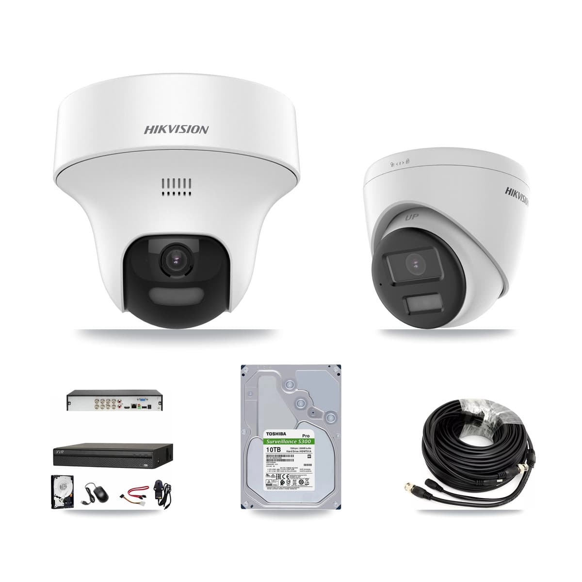 Hikvision & Dahua 8-Channel 5MP – 4K CCTV Kit — 4 DS-2CE70K0T 5MP + 2 DS-2CE78U0T 4K Turret Cameras + 10TB Recording (XVR-3108AD Recorder) - Image 1