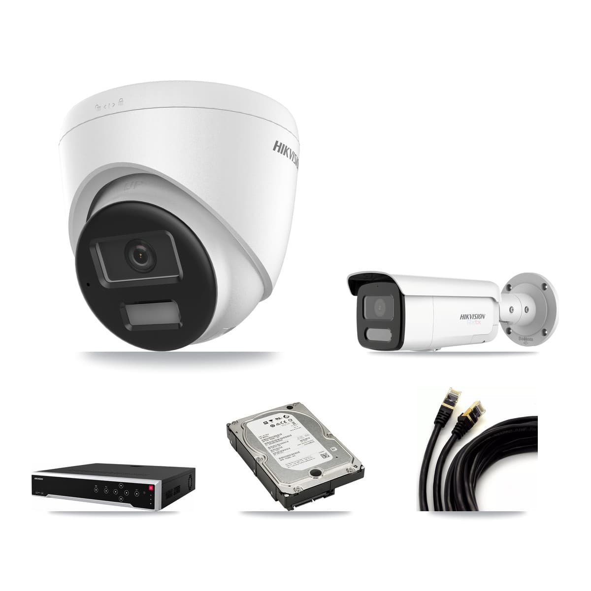 Hikvision 32-Channel 4K CCTV Kit — 1 Turret + 1 Bullet Cameras + 5TB Recording - Image 1