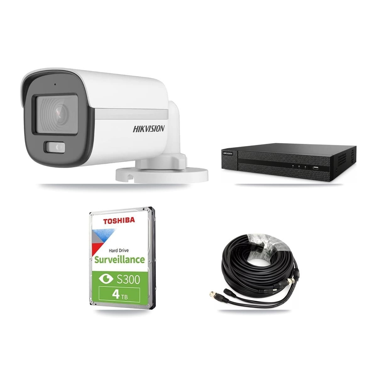 Hikvision 8-Channel 5MP CCTV Kit — 3 DS-2CE12KF0T Bullet Cameras + 4TB Recording (DVR-8CH Recorder) - Image 1