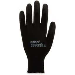 Arco Essentials Black PU-Coated Nylon Work Gloves