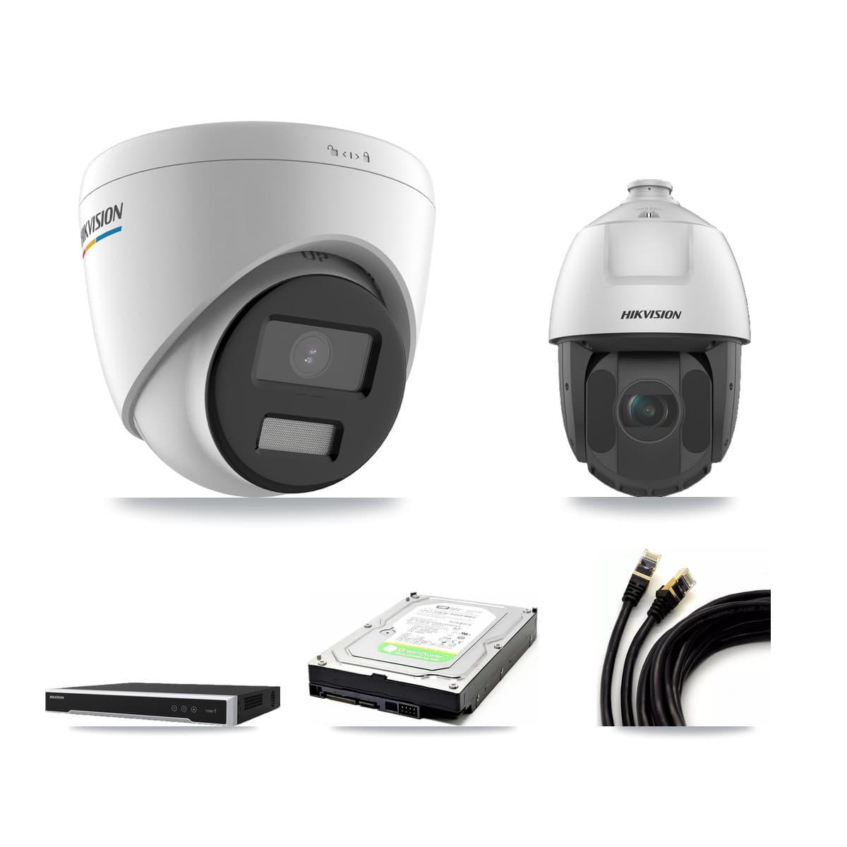 Hikvision 16-Channel 2MP CCTV Kit — 1 Turret + 1 PTZ Cameras + 1TB Recording