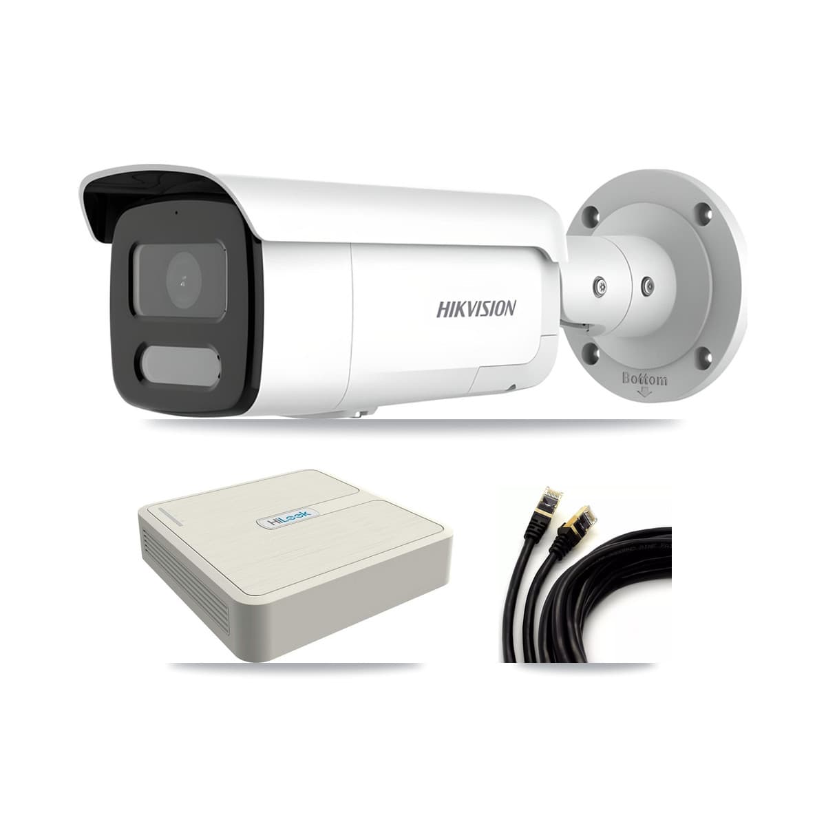 Hikvision & HiLook 8-Channel 4MP CCTV Kit — 5 Bullet Cameras + 3TB Recording (NVR-108H-D Recorder)
