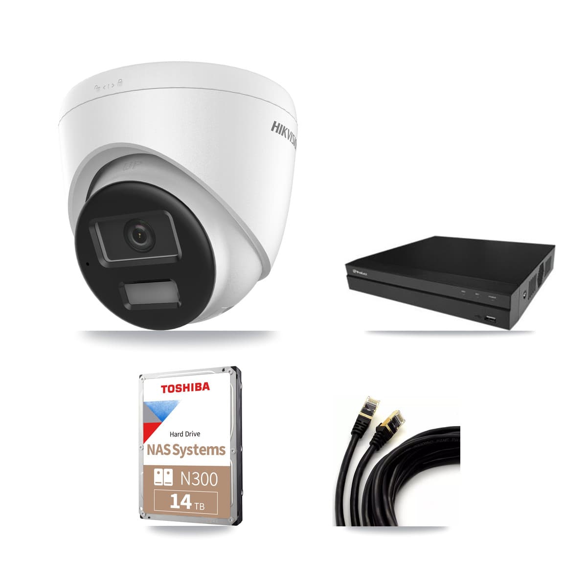 Hikvision & Prolux 16-Channel 4K CCTV Kit — 6 DS-2CD1383G2-LIU Turret Cameras + 14TB Recording (PXN-5216-16P-4KS2E Recorder)