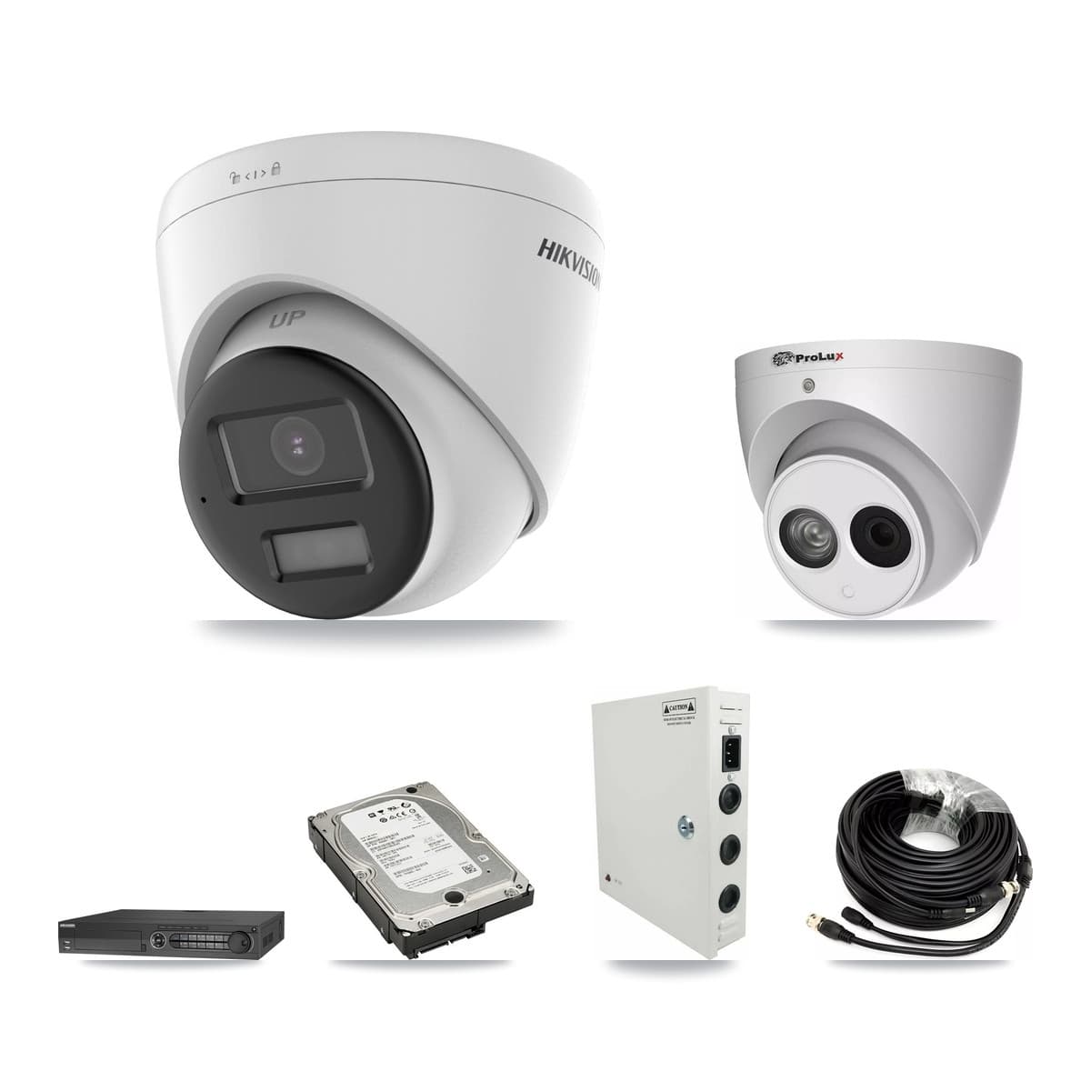 Hikvision & Prolux 32-Channel 4MP – 5MP CCTV Kit — 10 DS-2CE78K0T 5MP + 1 PXC-612C4W-A 4MP Turret Cameras + 3× 5TB Recording - Image 1