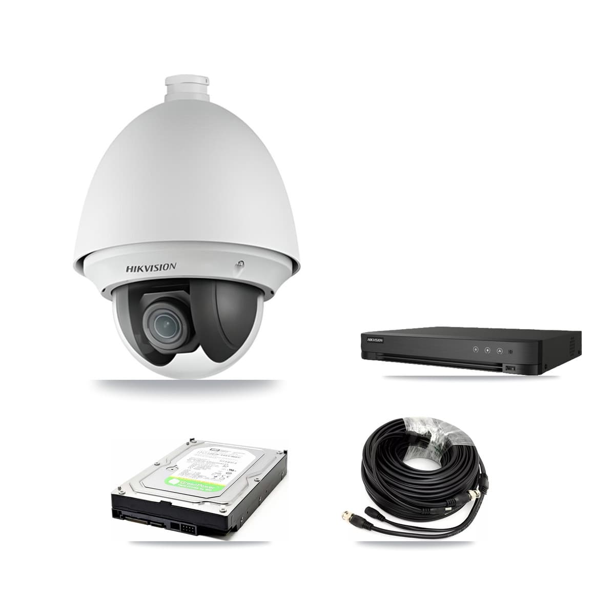 Hikvision 8-Channel 2MP CCTV Kit — 2 DS-2AE4225T-A PTZ Cameras + 1TB Recording (IDS-7208HUHI-M1/E Recorder) - Image 1