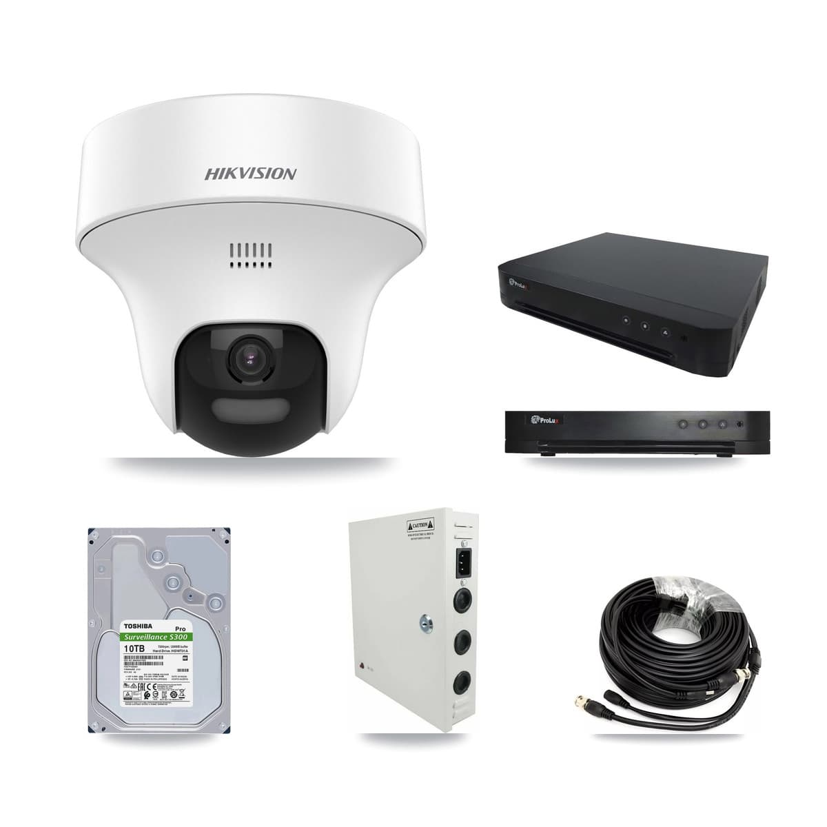 Hikvision & Prolux 16-Channel 5MP CCTV Kit — 9 DS-2CE70K0T Turret Cameras + 10TB Recording - Image 1