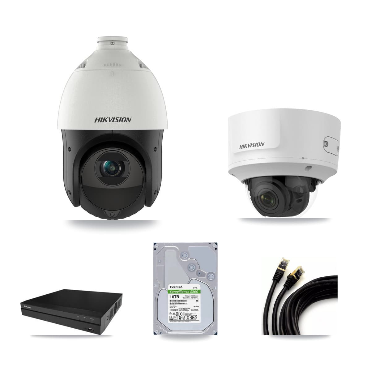 Hikvision & Prolux 16-Channel 2MP – 4MP CCTV Kit — 3 2MP Dome + 6 4MP PTZ Cameras + 10TB Recording - Image 1