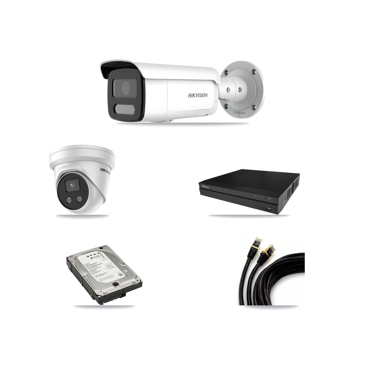 Hikvision & Prolux 8-Channel 4MP – 5MP CCTV Kit — 3 4MP Bullet + 1 5MP Turret Cameras + 5TB Recording - Image 1
