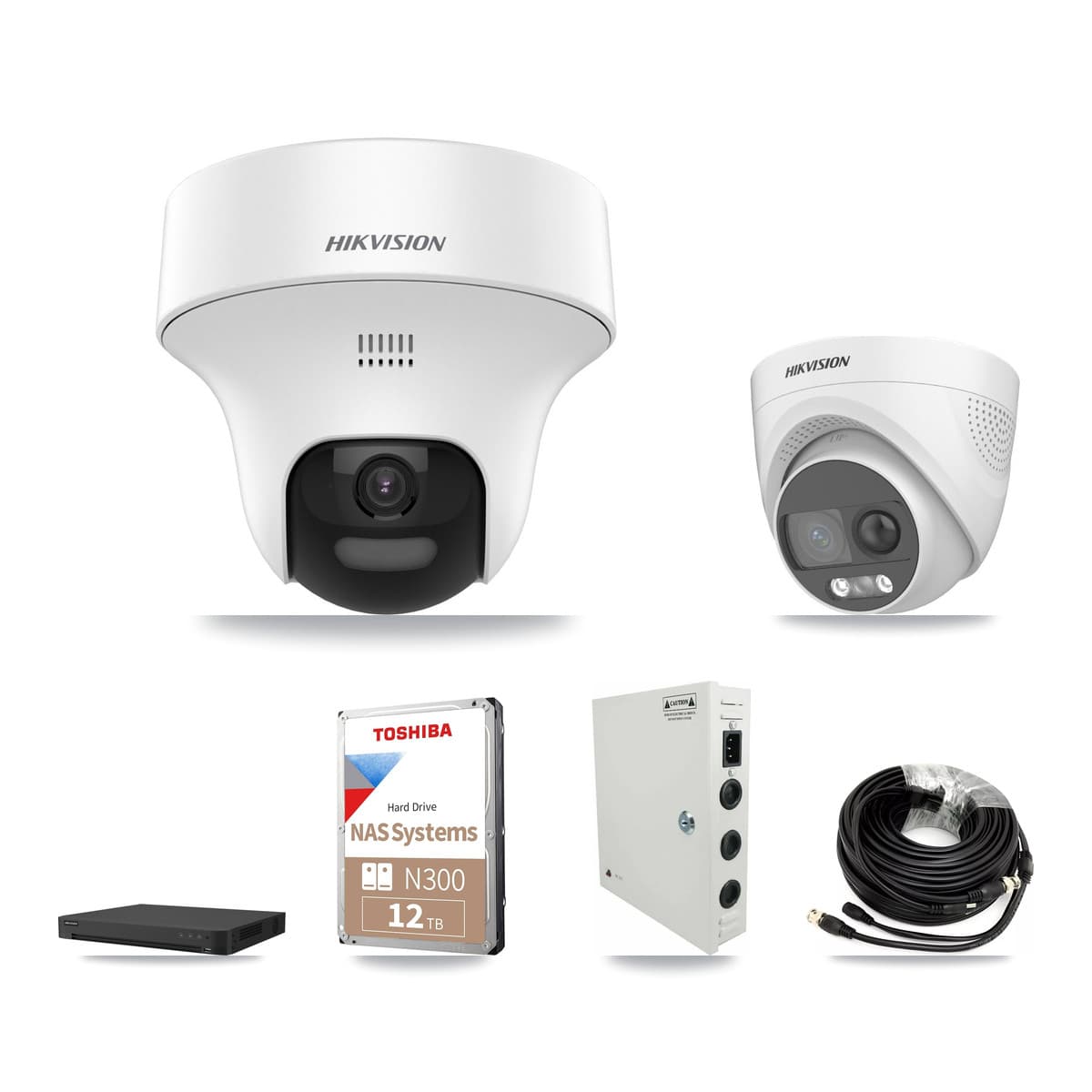 Hikvision 32-Channel 5MP CCTV Kit — 5 DS-2CE70K0T + 5 DS-2CE72KF3T Turret Cameras + 12TB Recording - Image 1