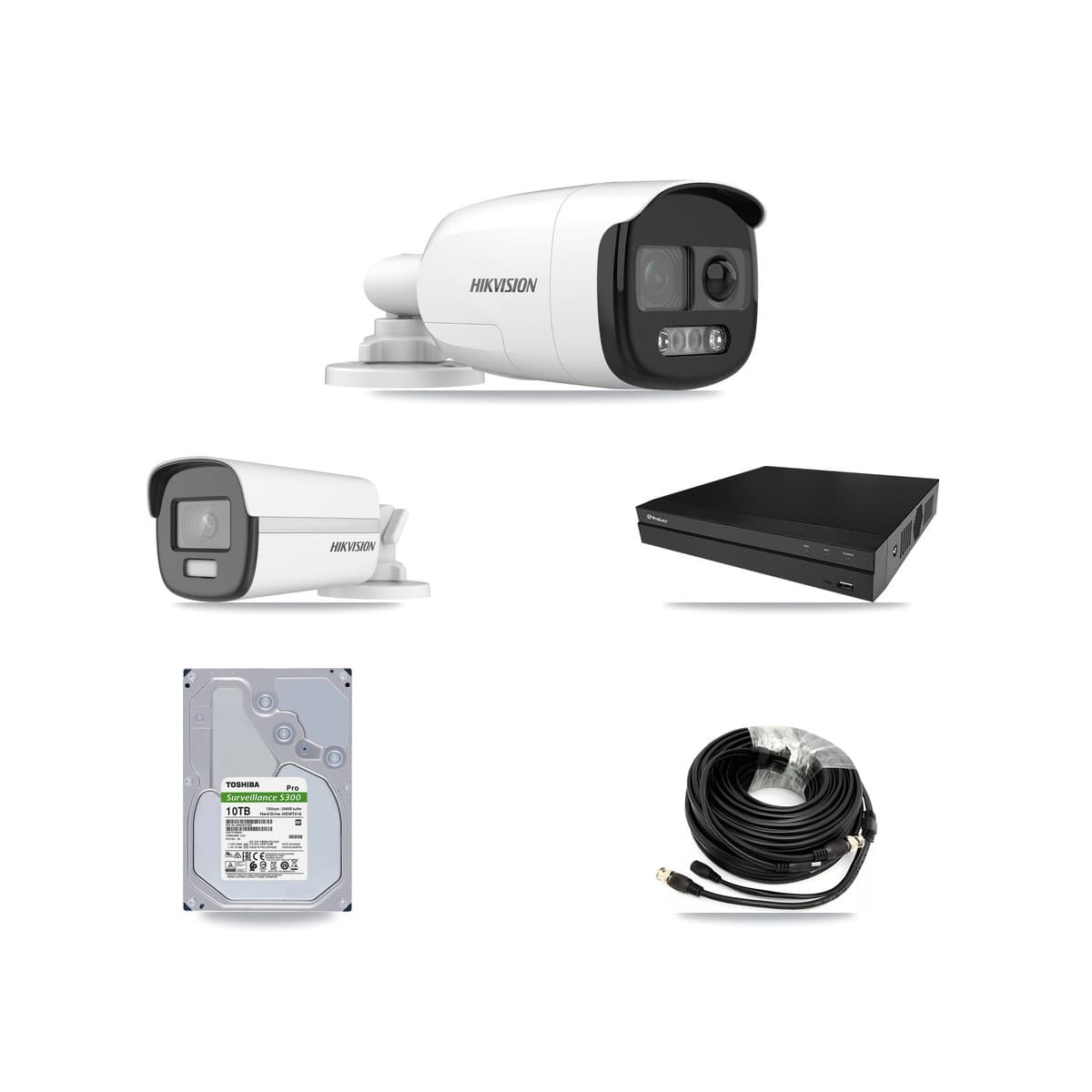 Hikvision & Prolux 8-Channel 5MP – 4K CCTV Kit — 6 5MP + 1 4K Bullet Cameras + 10TB Recording (PXD-5208AN Recorder) - Image 1