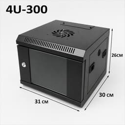 4U Server Rack Data Network Cabinet - Black, Lockable Wall/Floor Mount