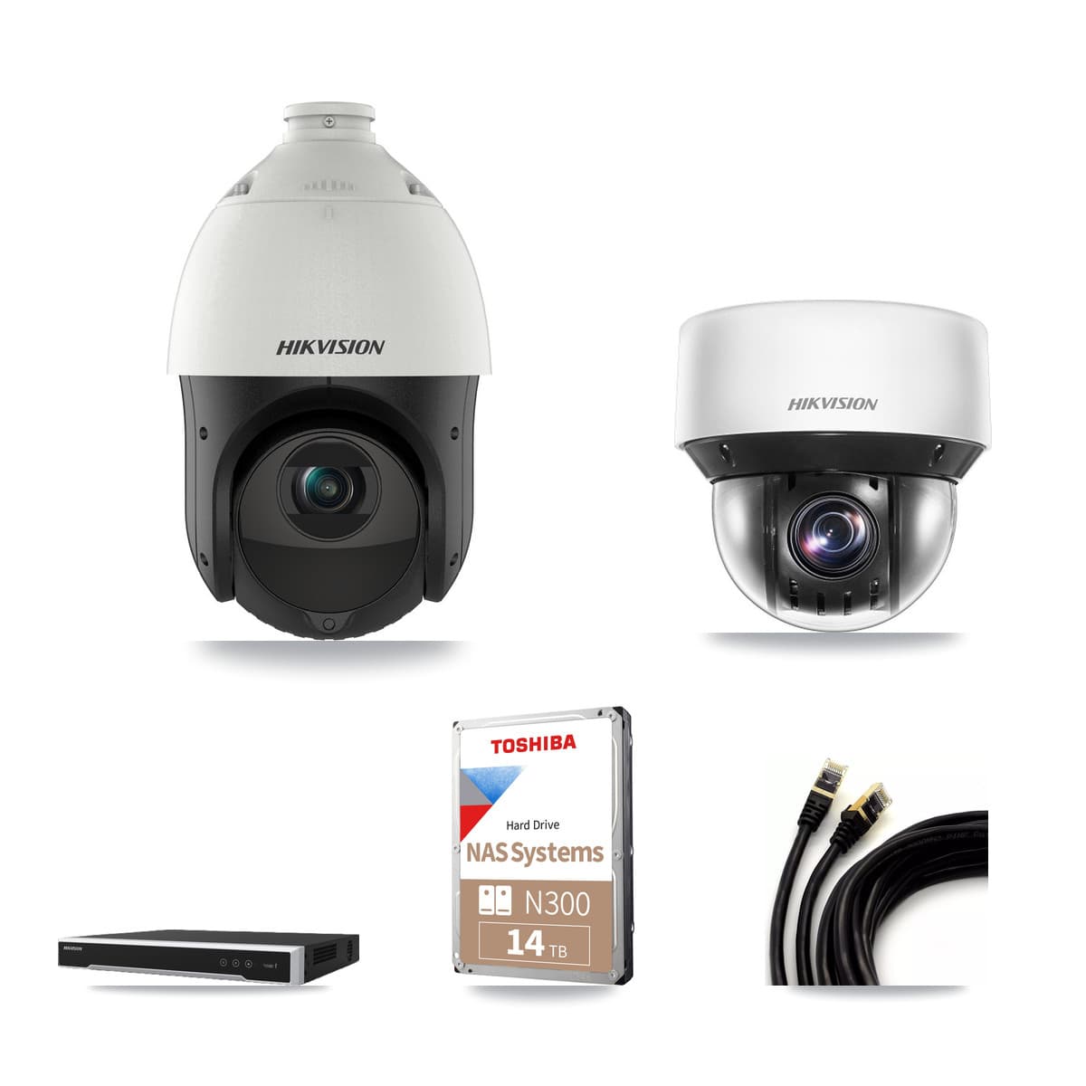 Hikvision 16-Channel 4MP CCTV Kit — 11 DS-2DE4425IW + 1 DS-2DE4A425IW PTZ Cameras + 14TB Recording - Image 1