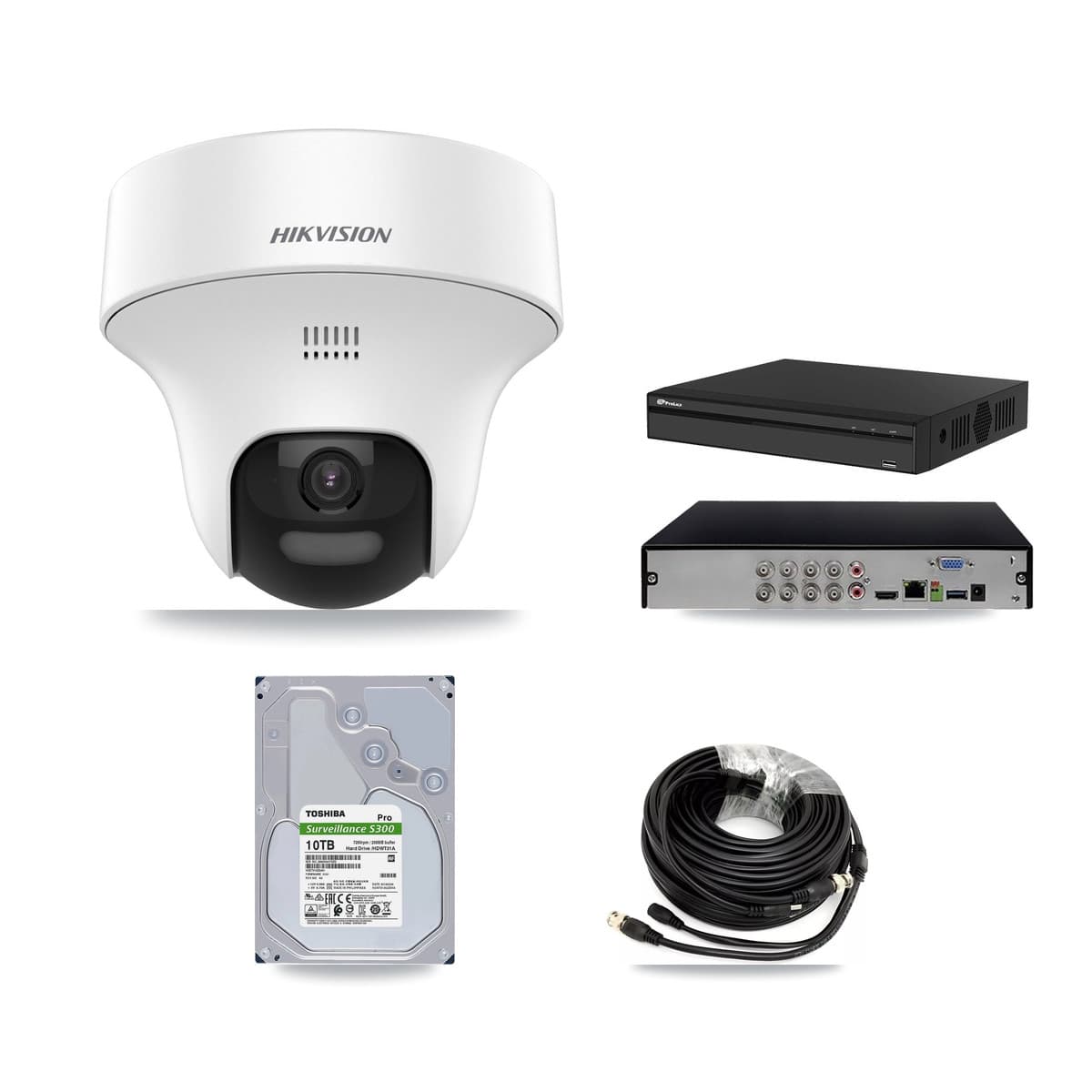 Hikvision & Prolux 8-Channel 5MP CCTV Kit — 7 DS-2CE70K0T Turret Cameras + 10TB Recording (PXD-5108HS Recorder) - Image 1