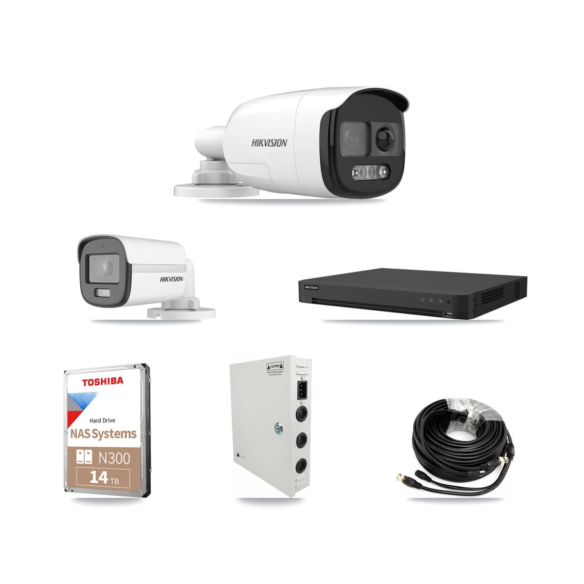 Hikvision 16-Channel 5MP CCTV Kit — 1 DS-2CE12KF0T + 11 DS-2CE12KF3T Bullet Cameras + 14TB Recording - Image 1